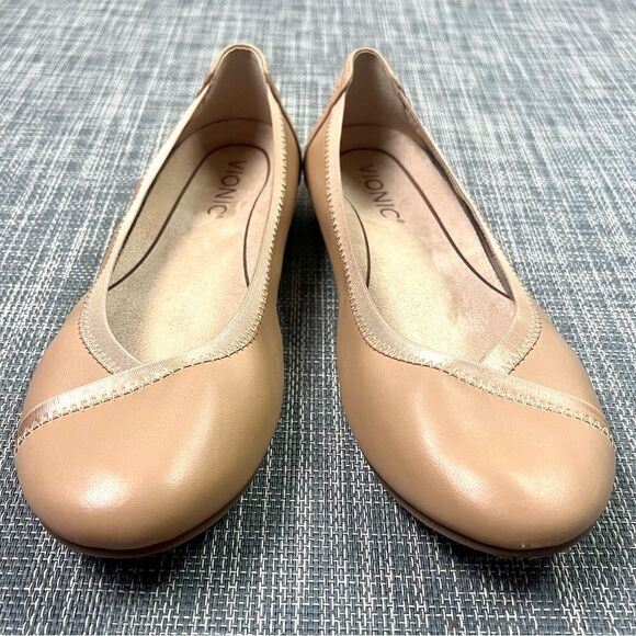 Vionic Carol Tan Leather Ballet Flats - Picture 4 of 10